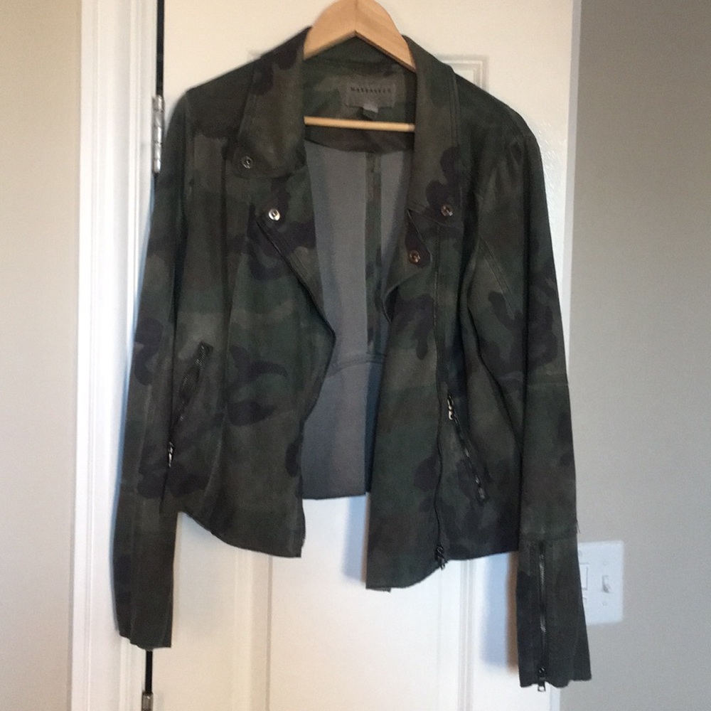 Camo moto jacket size large.